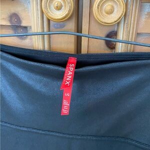NWOT Spanx Faux Leather Leggings black, tall, large, never worn